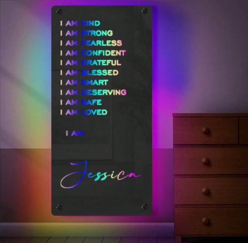 Affirmation LED Mirror Sign