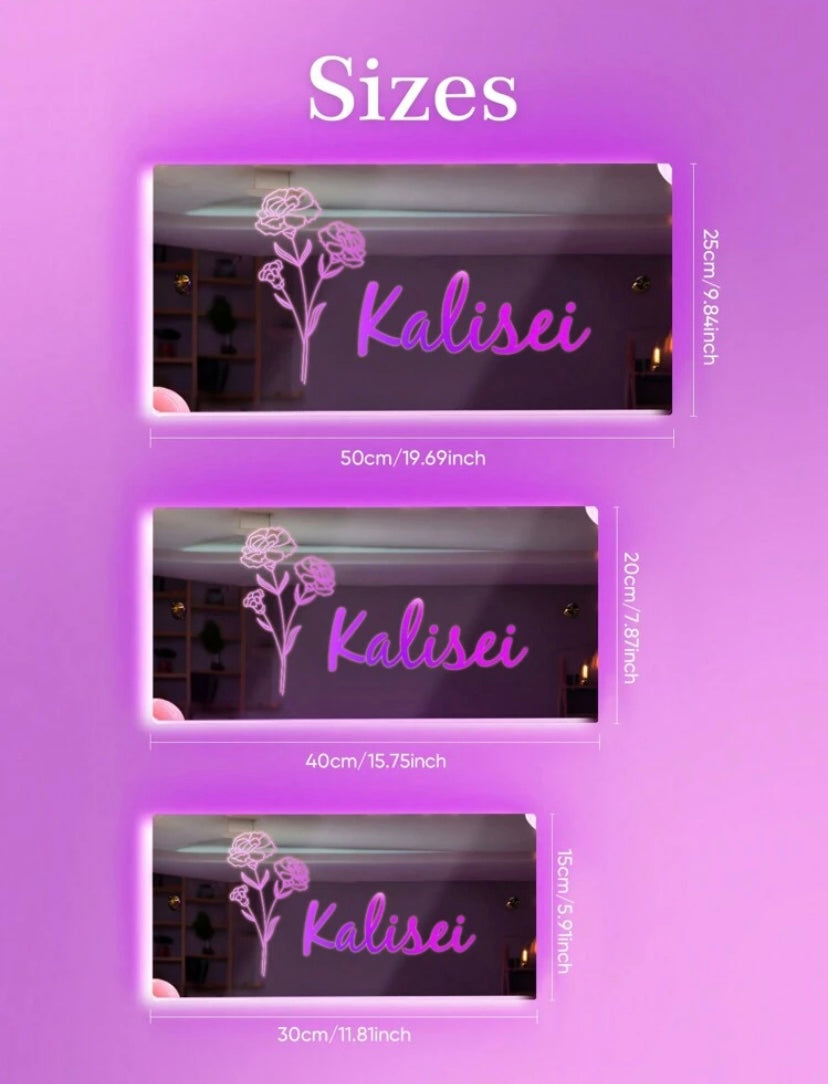 Custom Floral LED Mirror