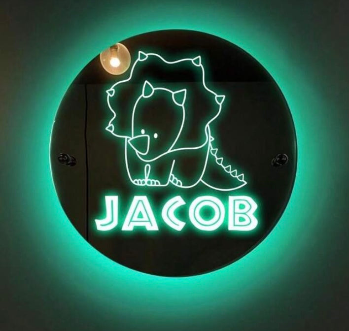 Custom Dinsosaur Mirror Sign
