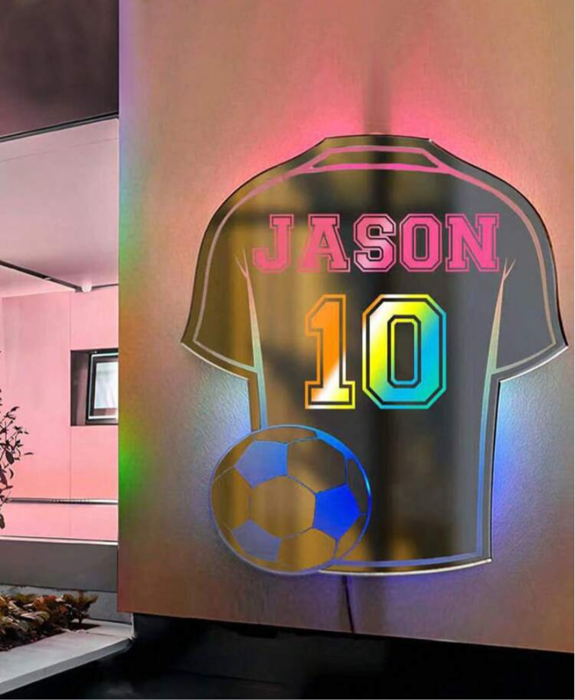 Custom Football Shirt LED Mirror Sign