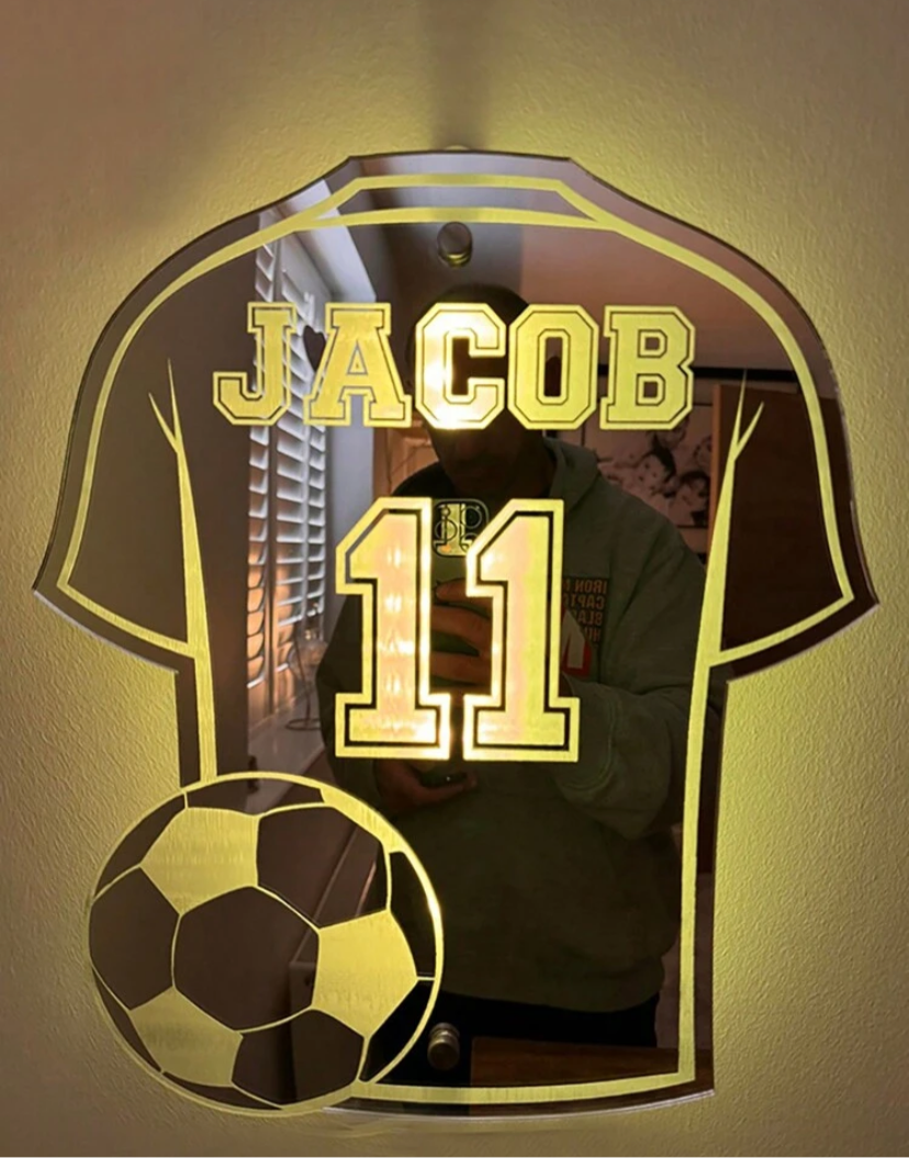 Custom Football Shirt LED Mirror Sign