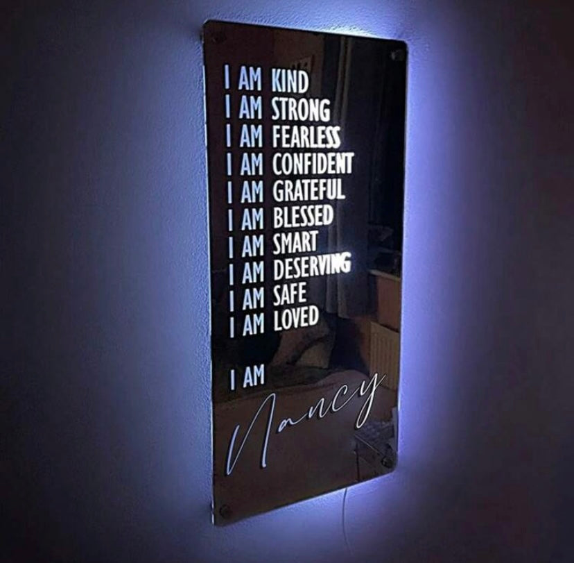 Affirmation LED Mirror Sign