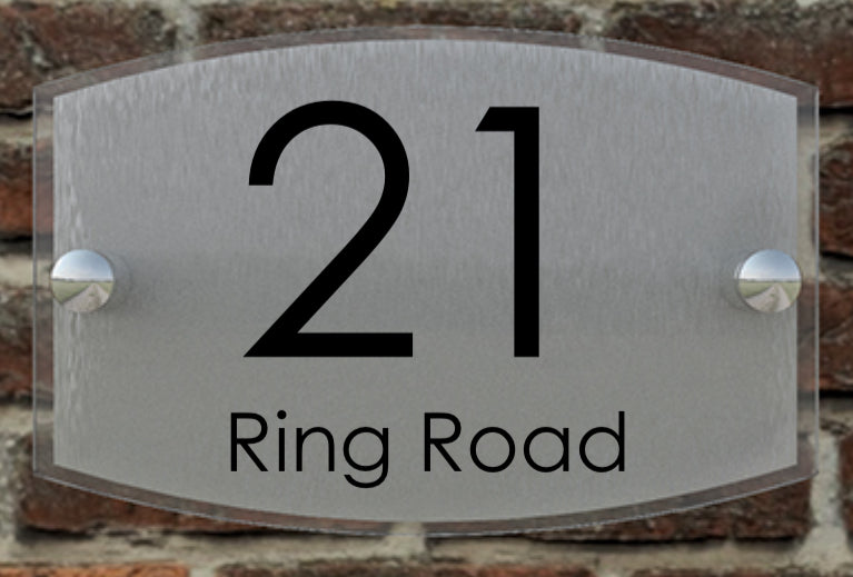 Double Layer Curved Acrylic House Sign / Plaque