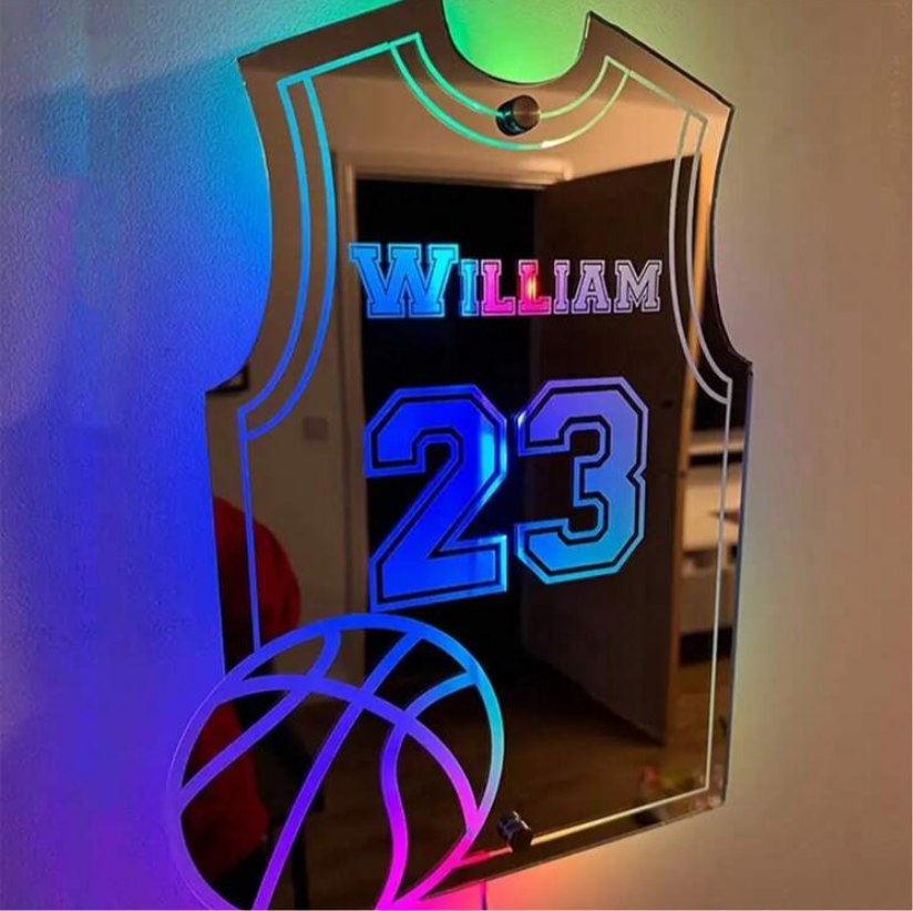 Custom Basketball Shirt LED Mirror Sign