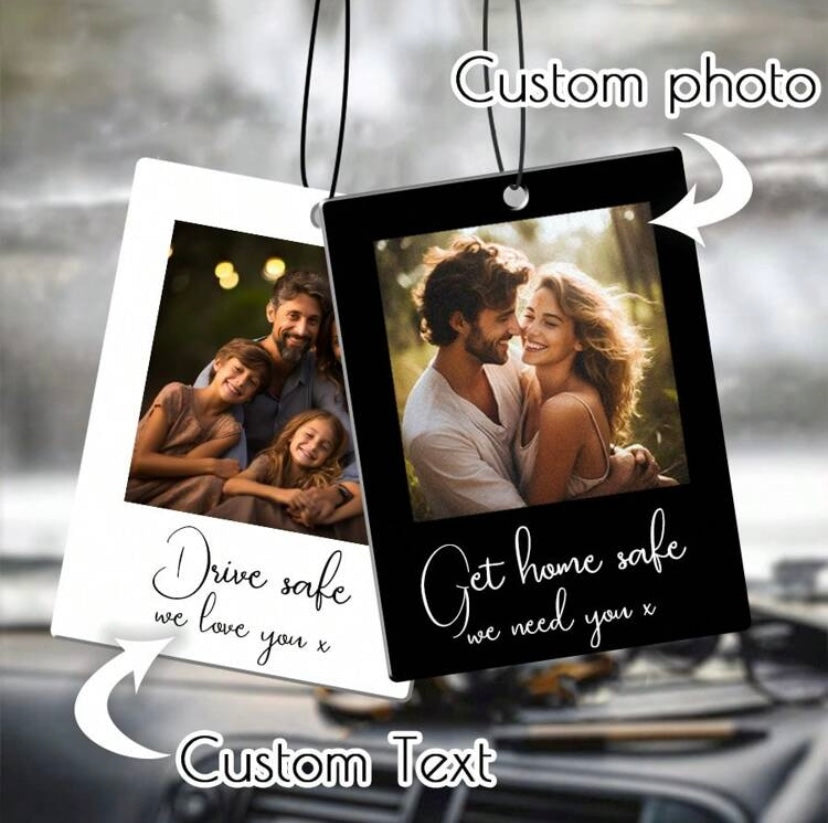 Personalised Polaroid Car Hanging Sign