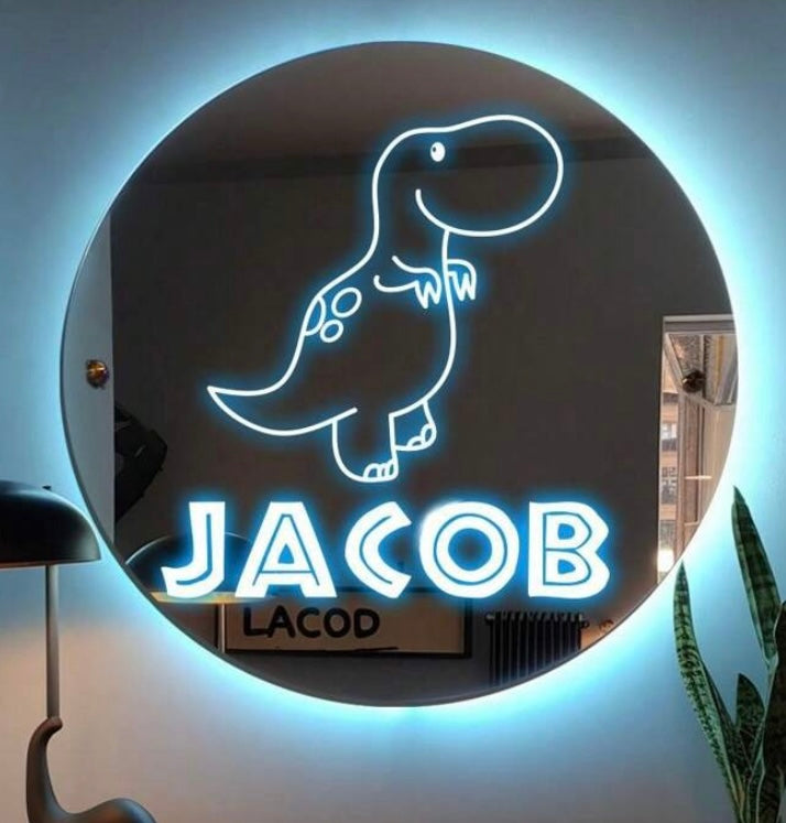 Custom Dinsosaur Mirror Sign