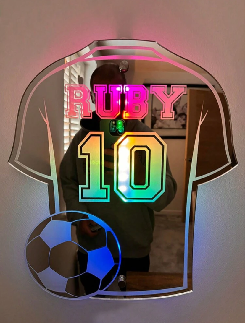 Custom Football Shirt LED Mirror Sign