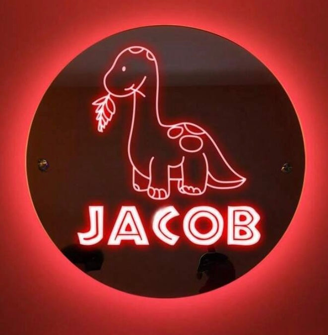 Custom Dinsosaur Mirror Sign