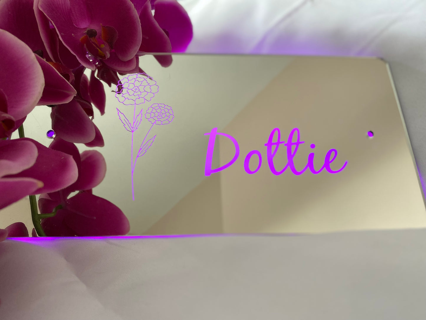 Custom Floral LED Mirror