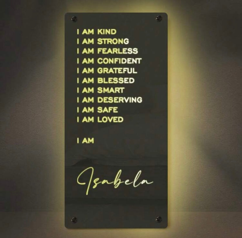 Affirmation LED Mirror Sign