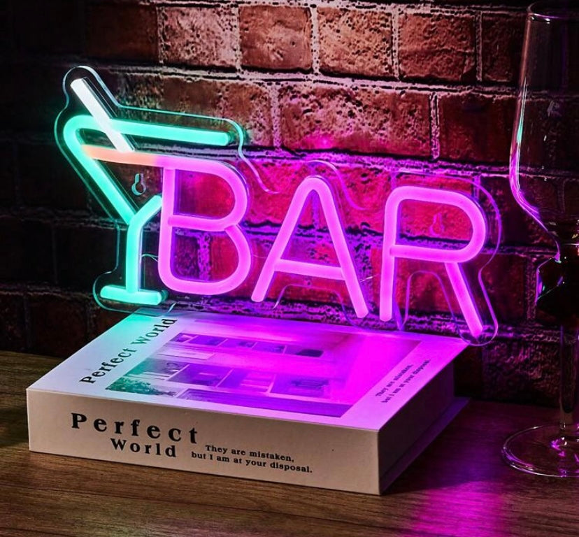 Martini Glass Bar LED Neon Sign