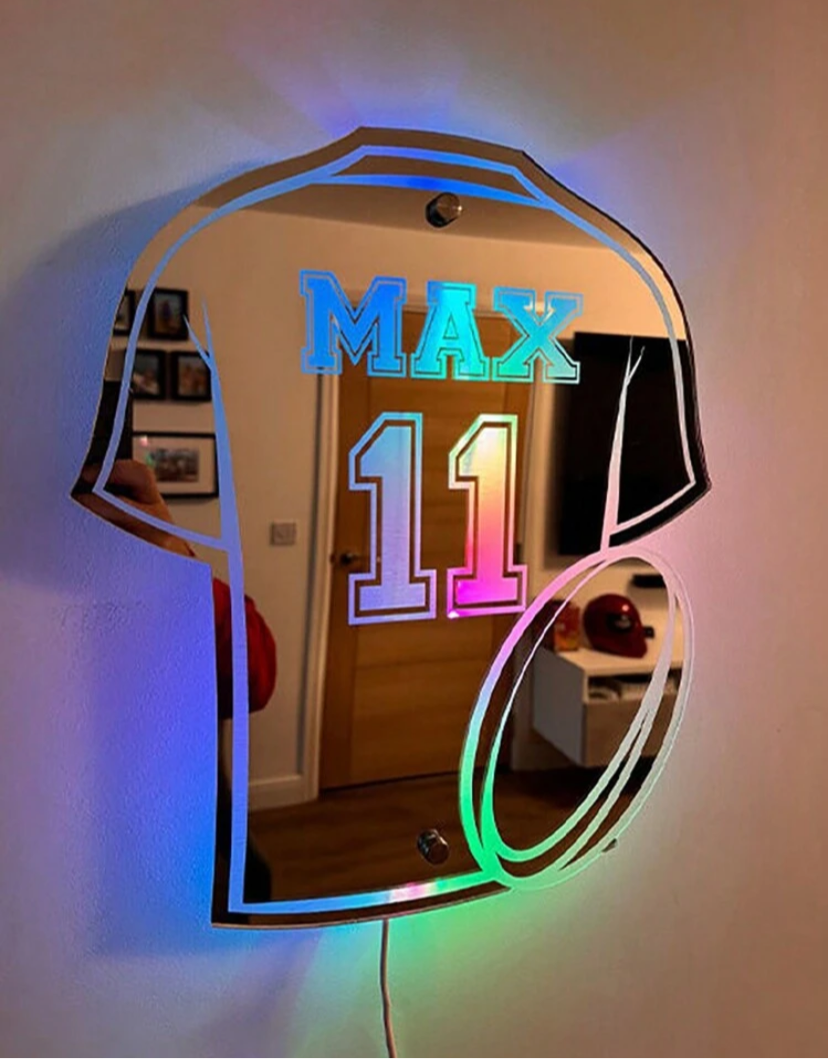Custom Rugby Shirt LED Mirror Sign