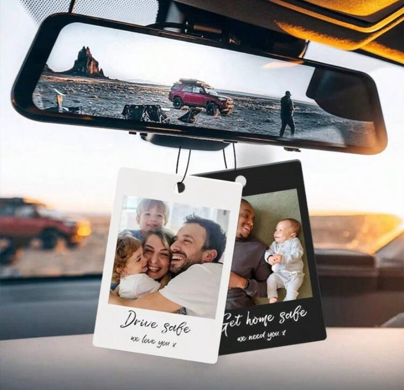 Personalised Polaroid Car Hanging Sign