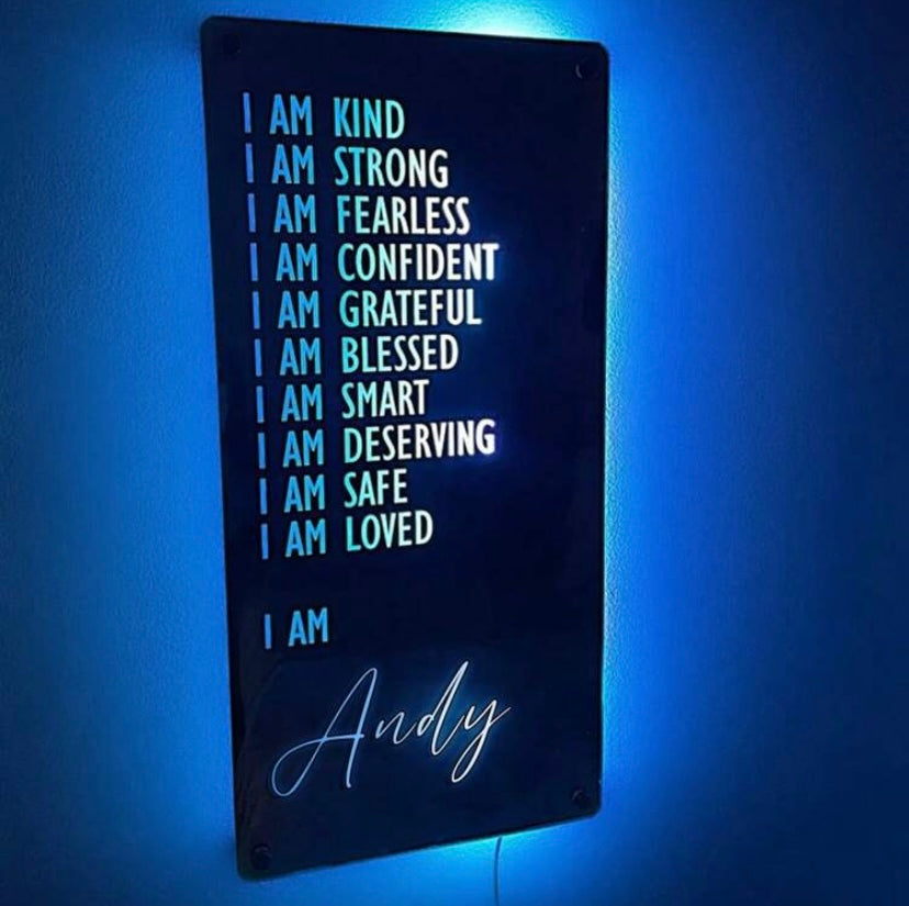 Affirmation LED Mirror Sign