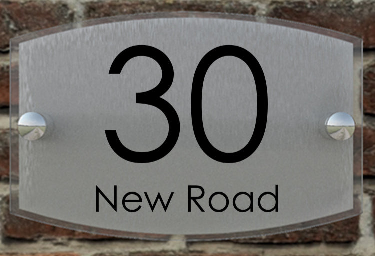 Double Layer Curved Acrylic House Sign / Plaque