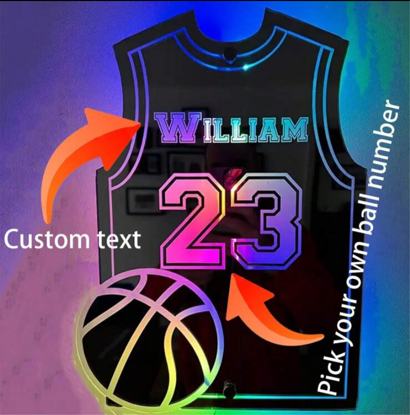 Custom Basketball Shirt LED Mirror Sign
