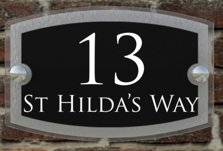 Double Layer Curved Acrylic House Sign / Plaque