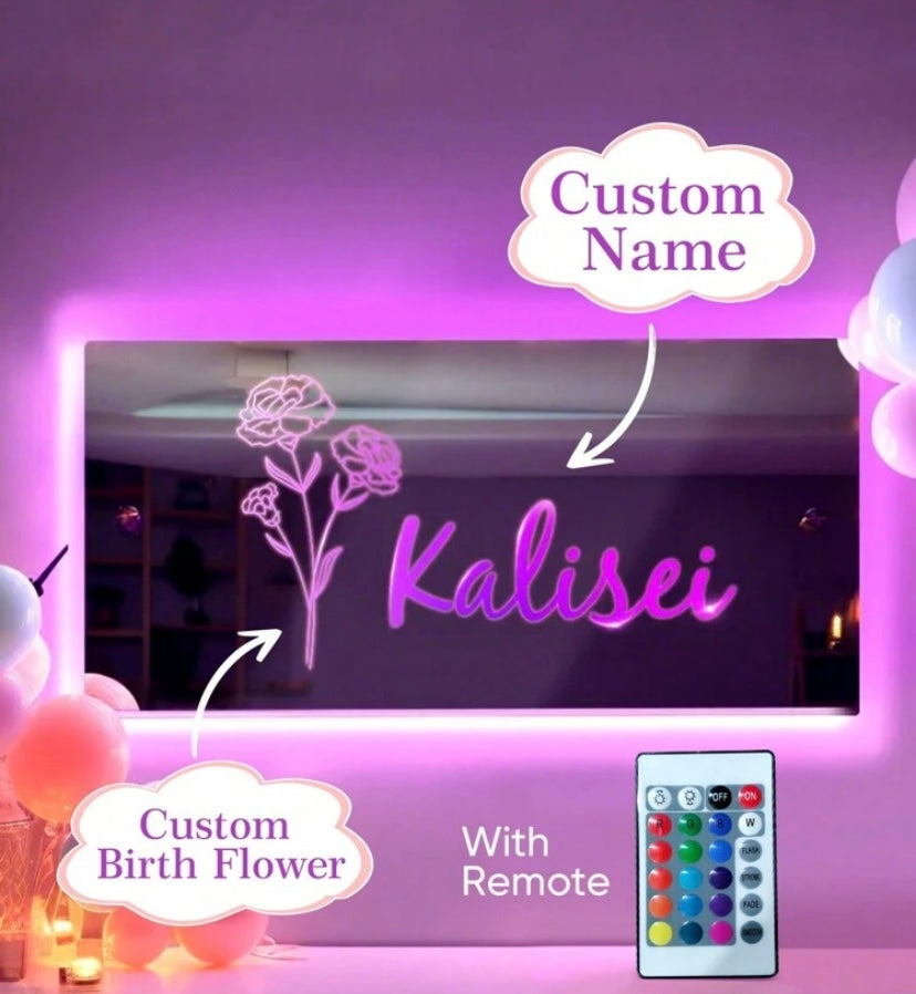 Custom Floral LED Mirror