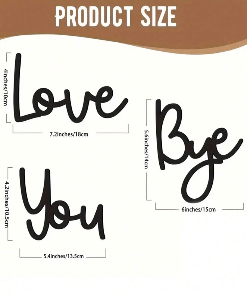 Love You Bye Wooden Sign