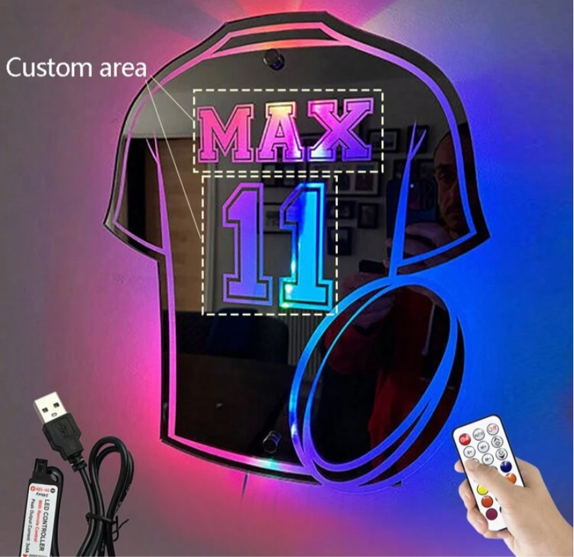 Custom Rugby Shirt LED Mirror Sign