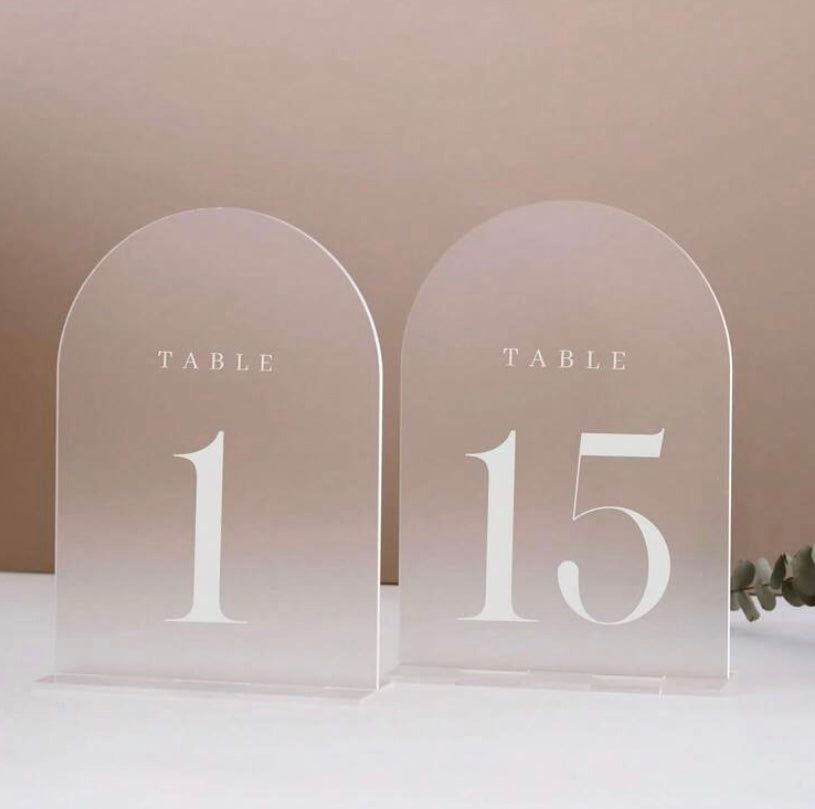 Acrylic Arch Table Numbers