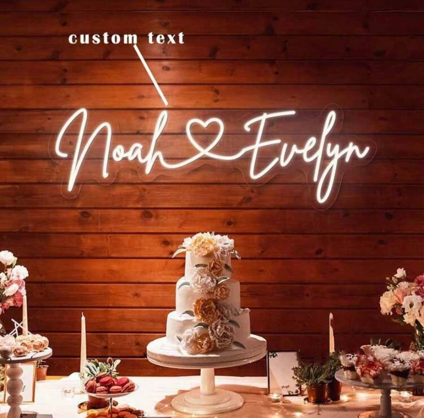 Custom Name with Heart LED Neon Sign