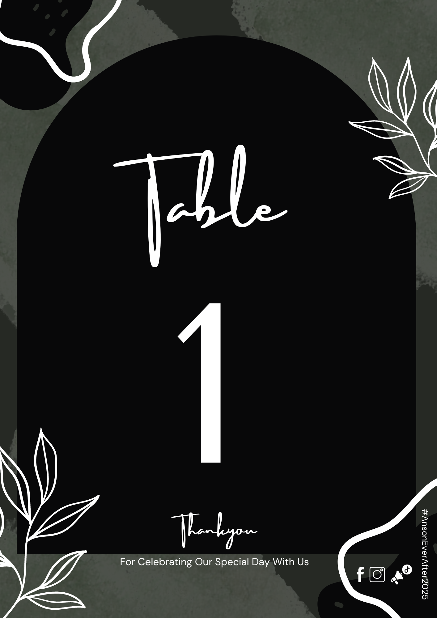 Printed Card Table Sign Pack