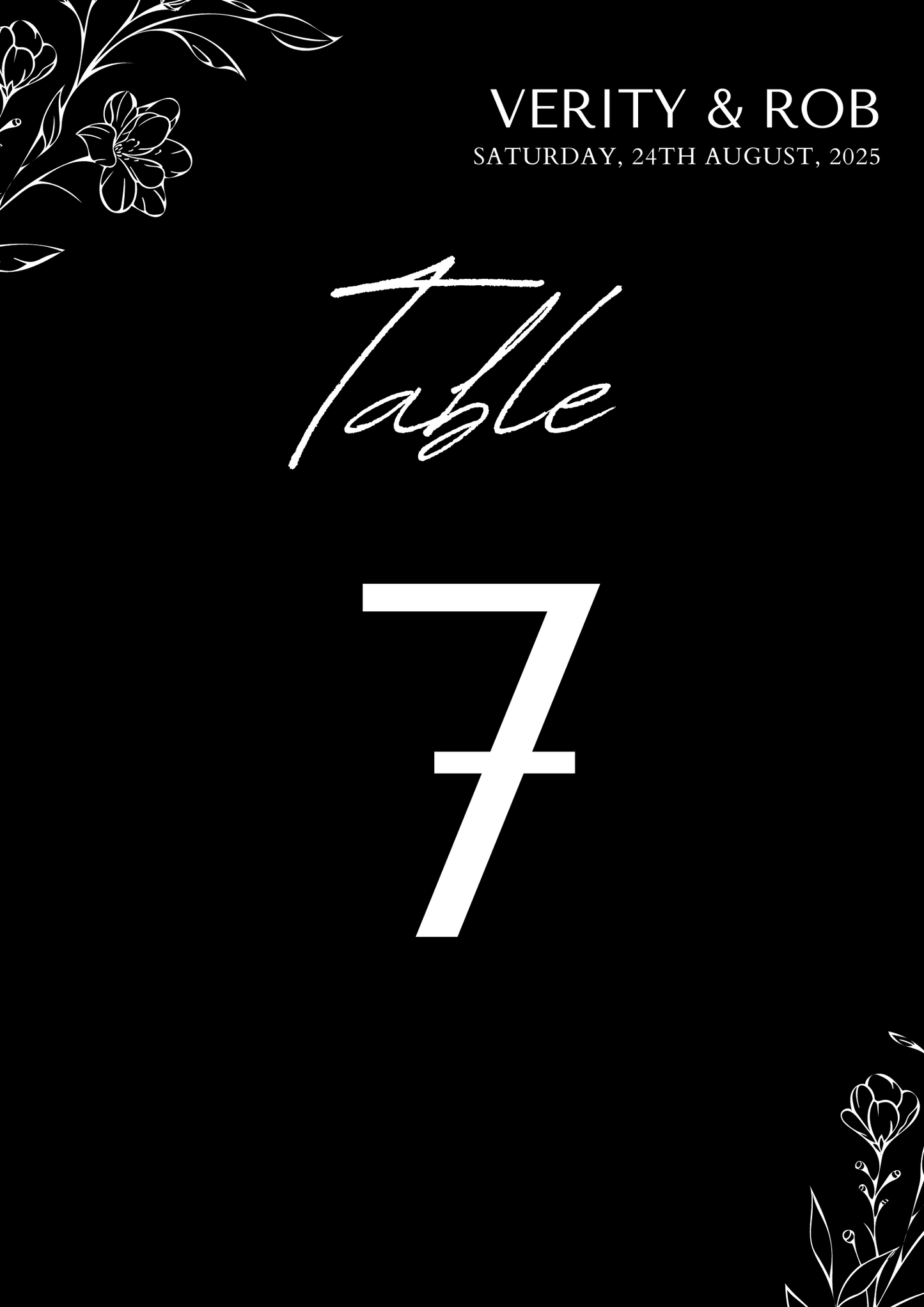 Printed Card Table Sign Pack