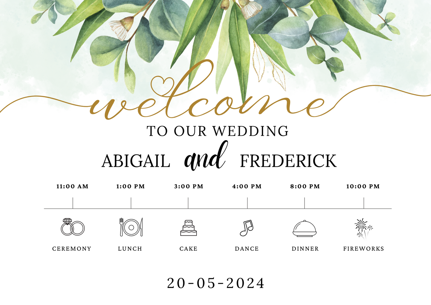 Order of the Day Wedding Sign
