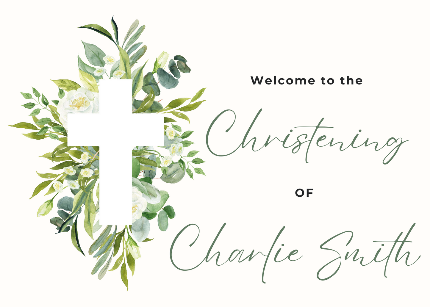 Christening Welcome Sign