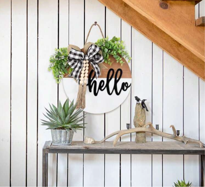 Wooden Hello / Welcome Sign
