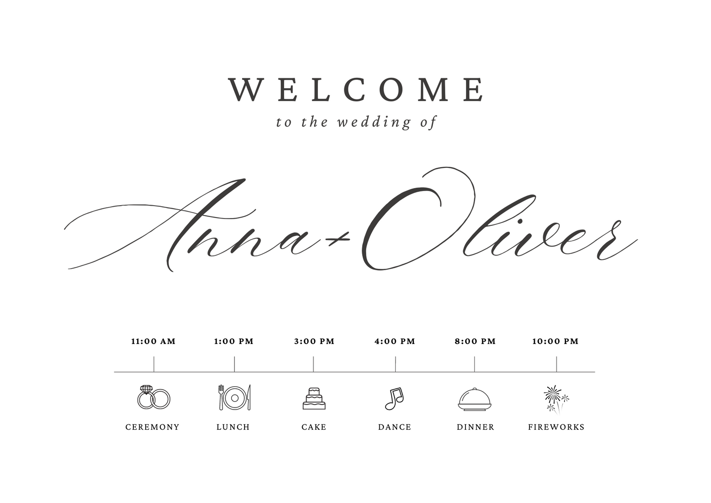 Order of the Day Wedding Sign