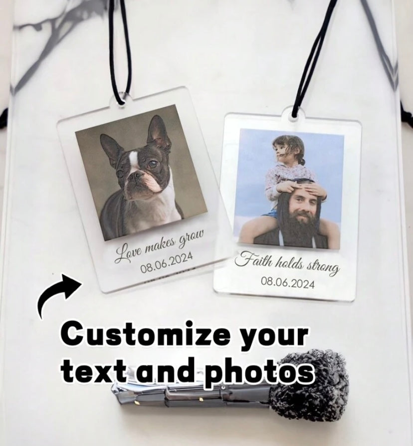 Personalised Polaroid Car Hanging Sign