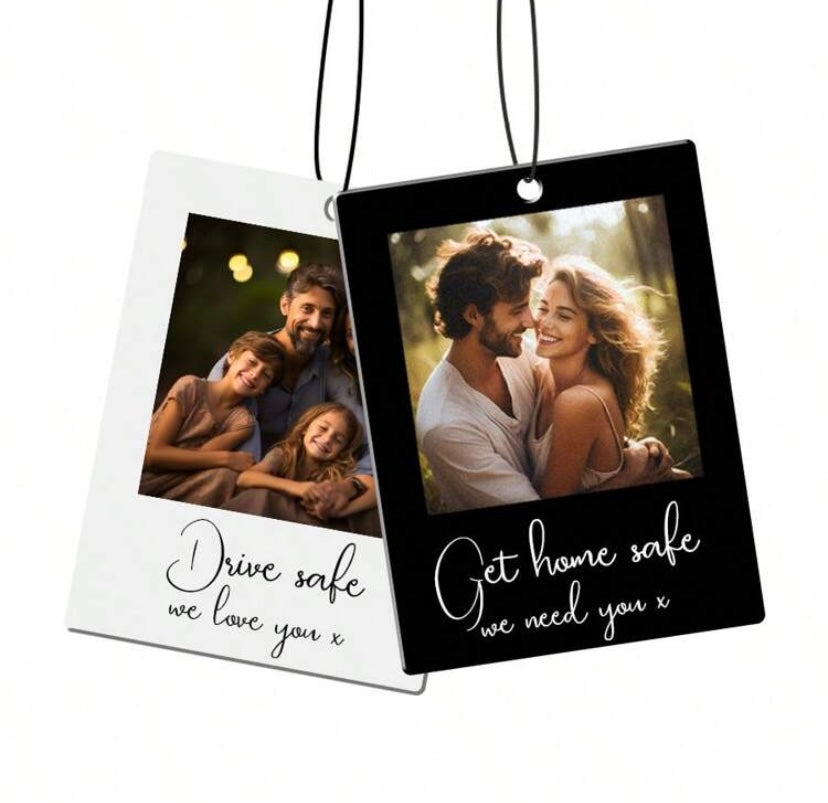 Personalised Polaroid Car Hanging Sign