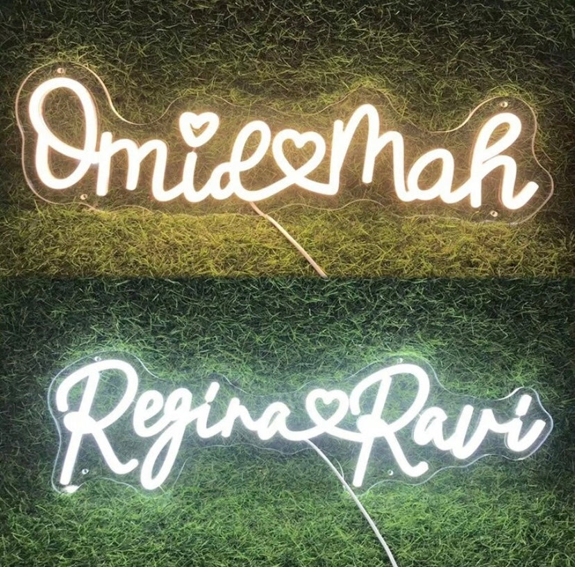 Custom Name with Heart LED Neon Sign