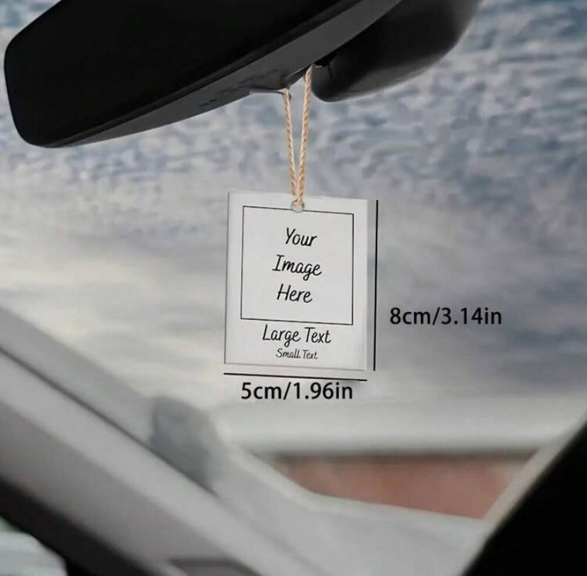 Personalised Polaroid Car Hanging Sign