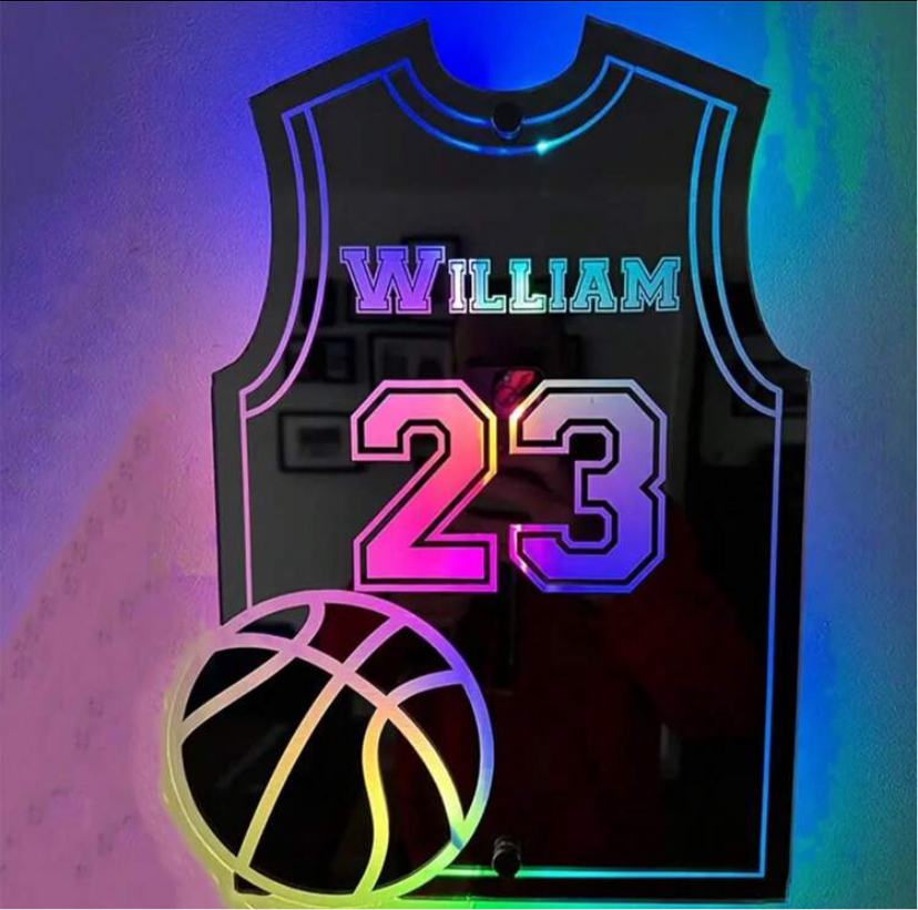 Custom Basketball Shirt LED Mirror Sign