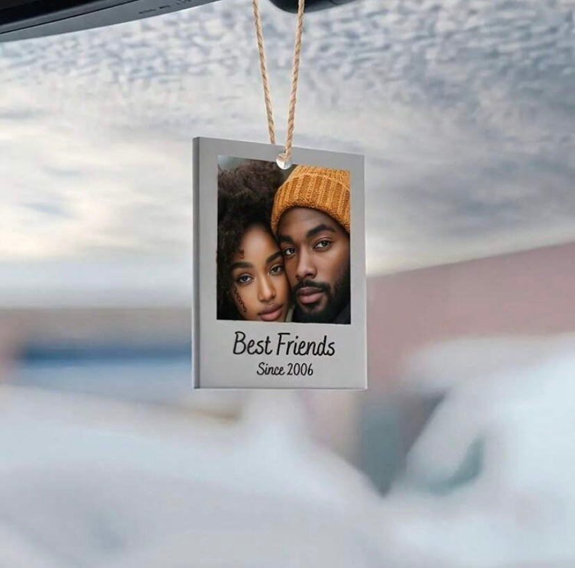 Personalised Polaroid Car Hanging Sign
