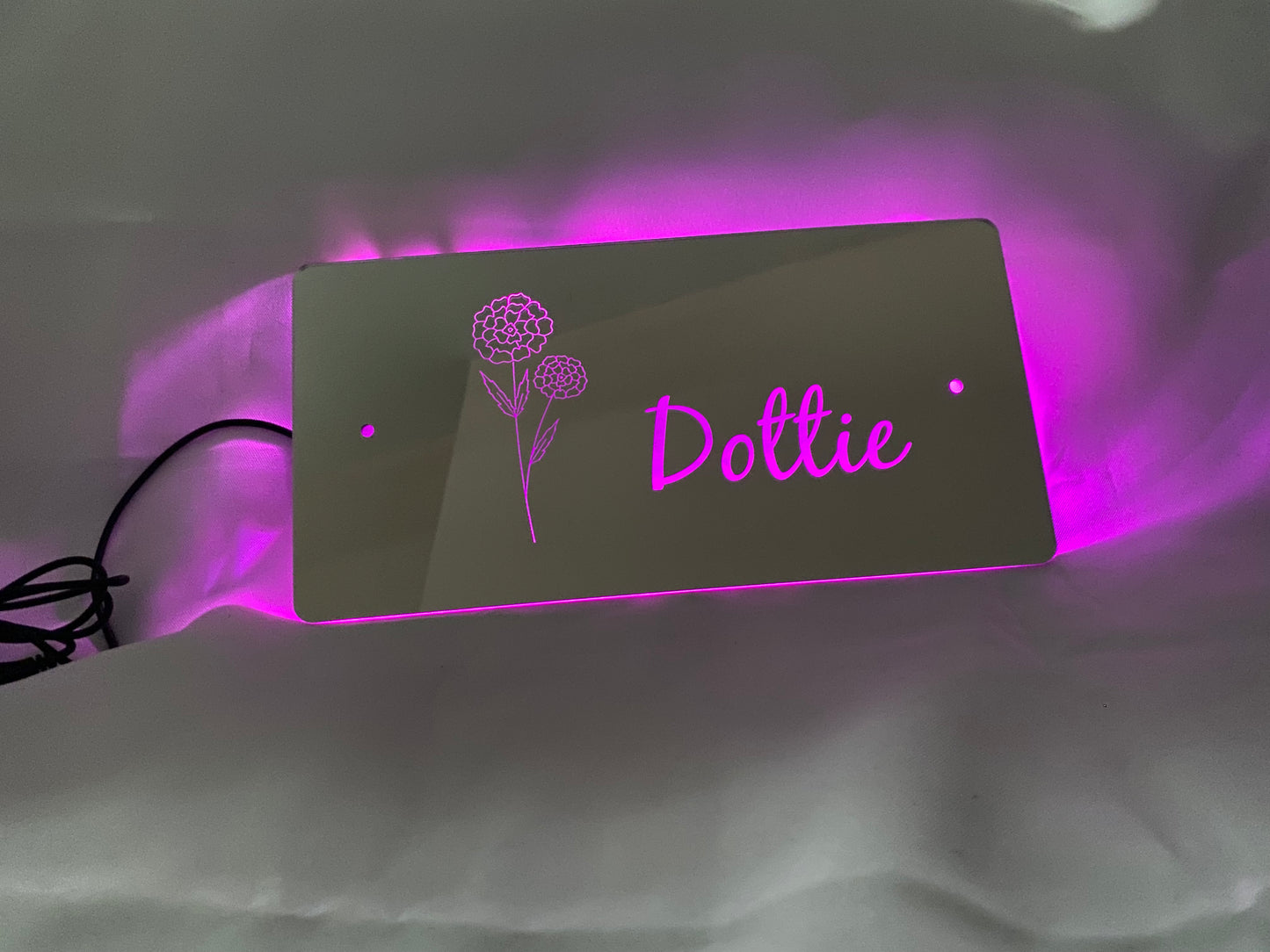 Custom Floral LED Mirror