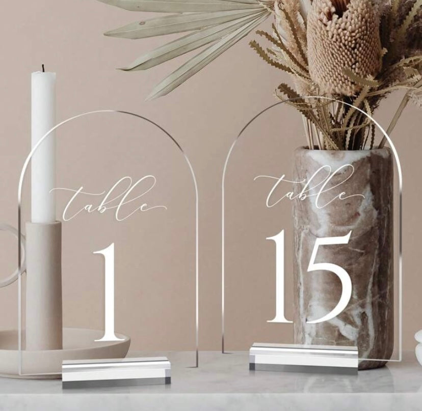 Acrylic Arch Table Numbers