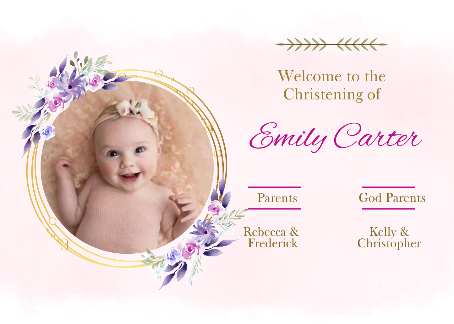 Christening Welcome Sign