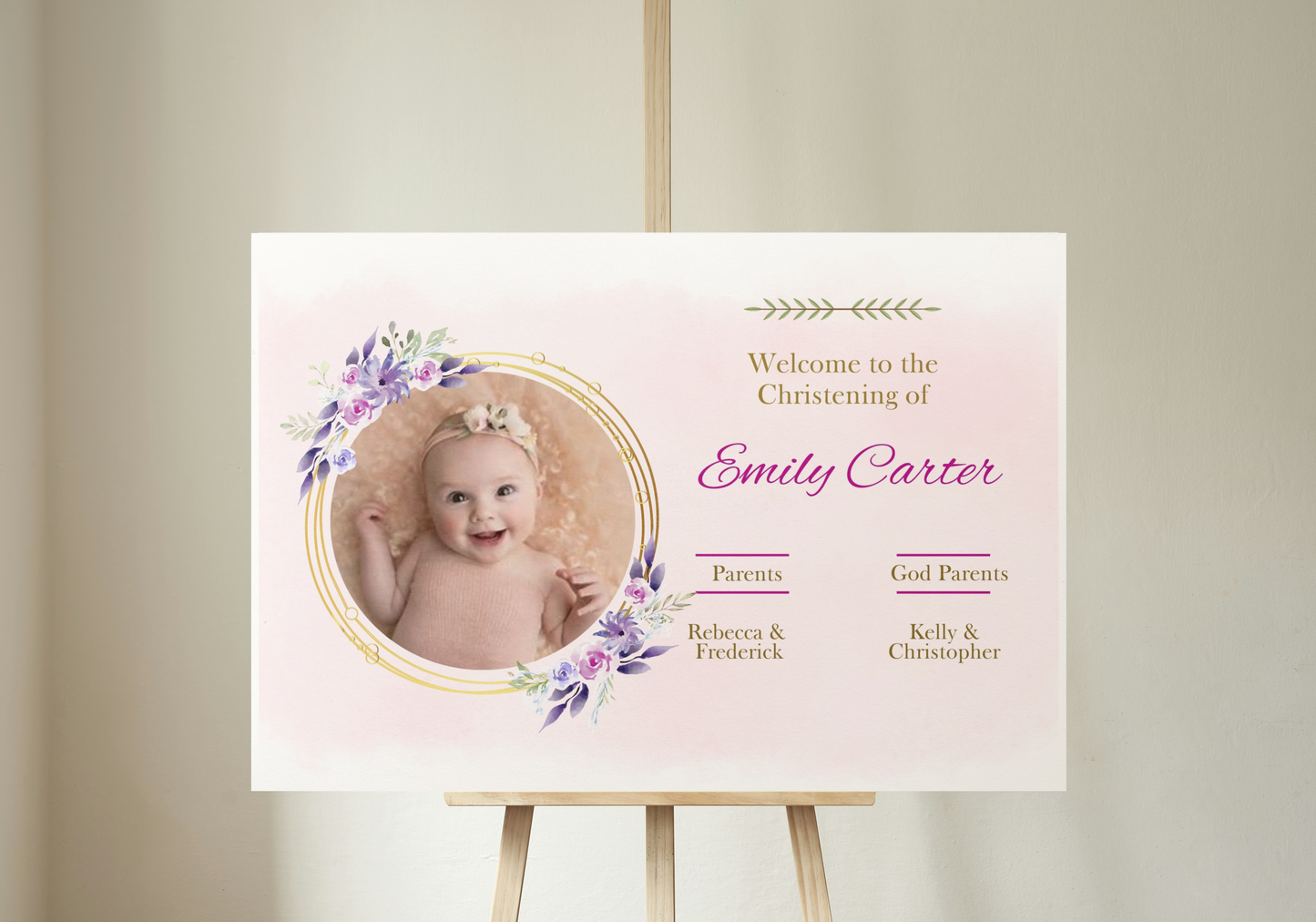 Christening Welcome Sign
