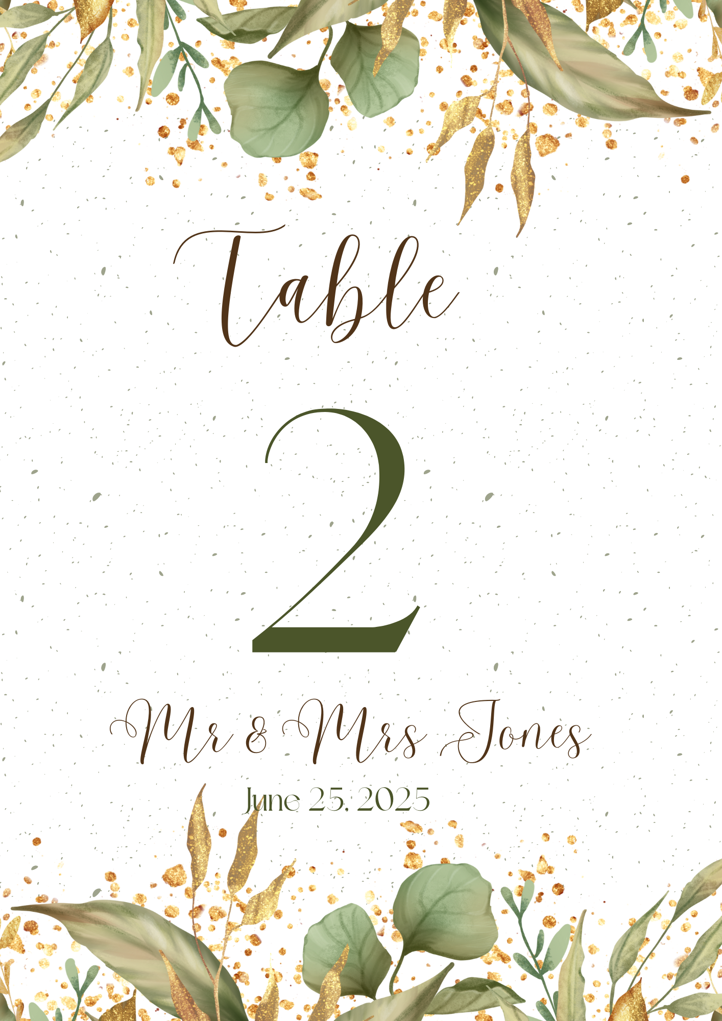 Printed Card Table Sign Pack