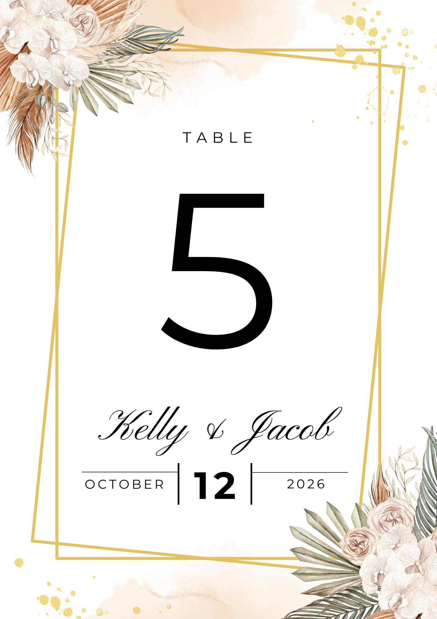 Printed Card Table Sign Pack