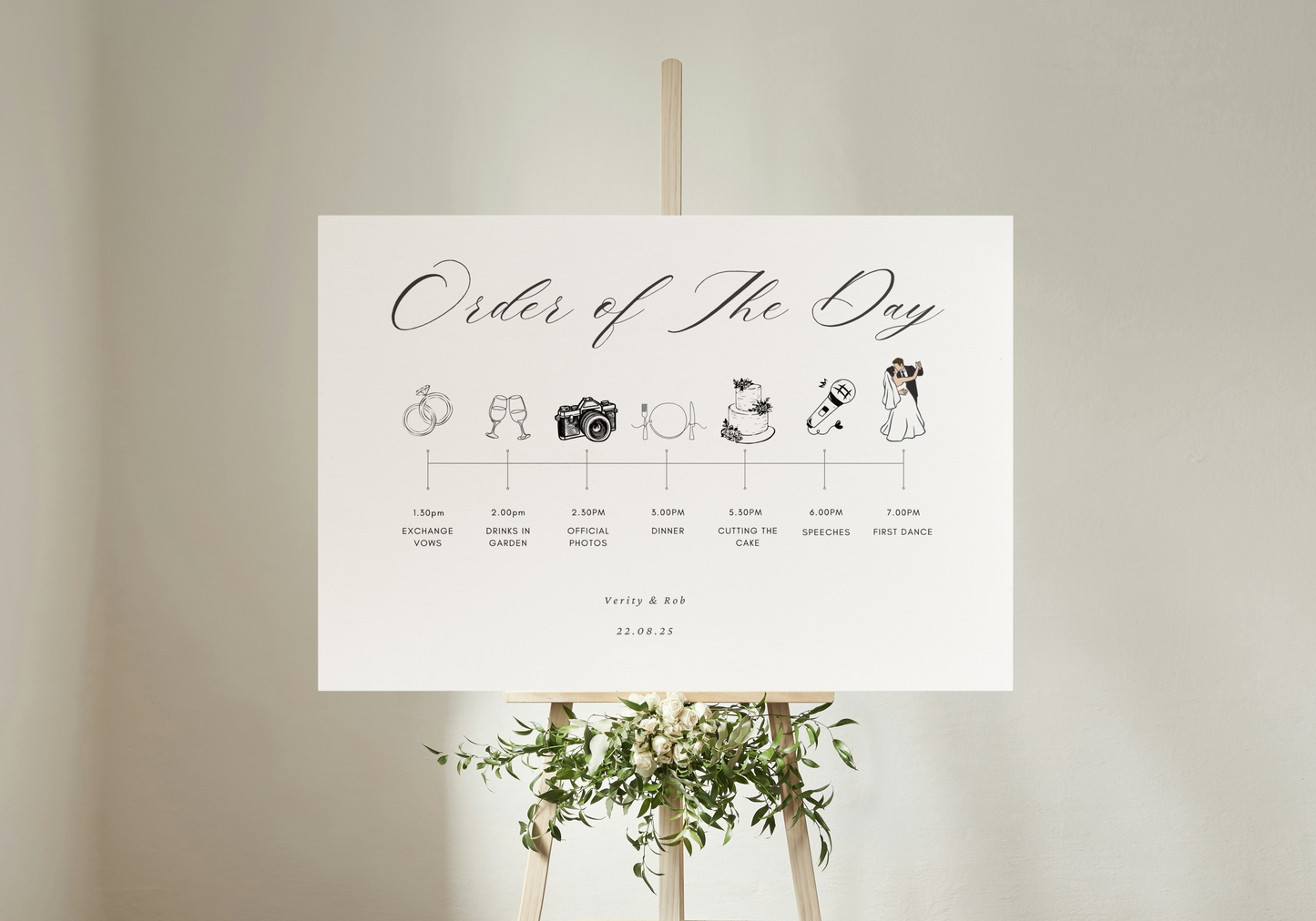Order of the Day Wedding Sign