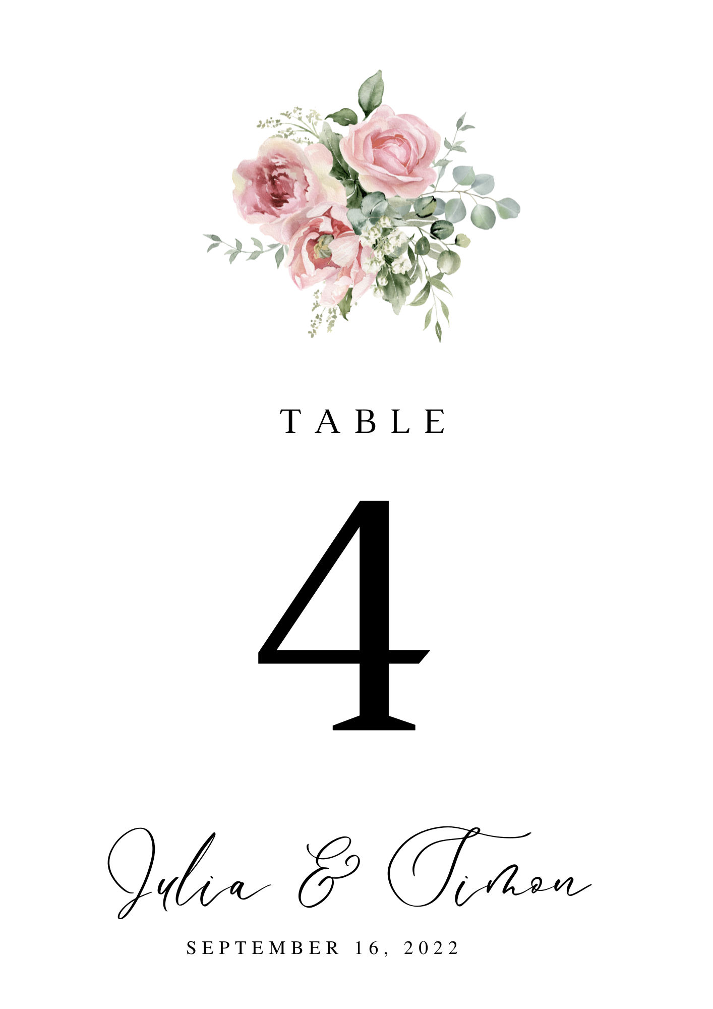 Printed Card Table Sign Pack