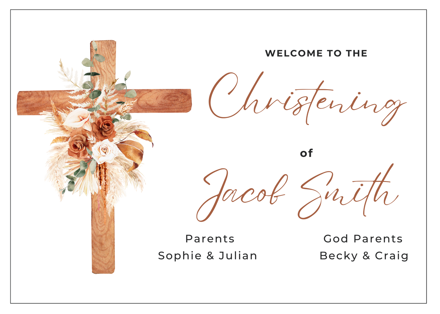 Christening Welcome Sign