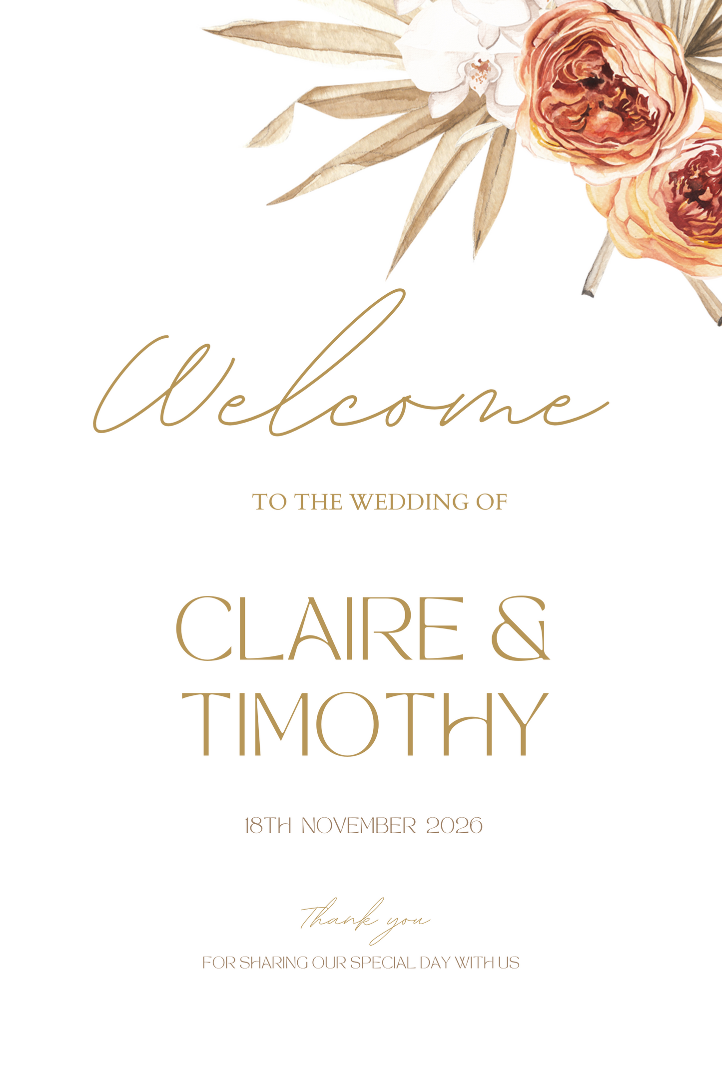 Printed Wedding Sign