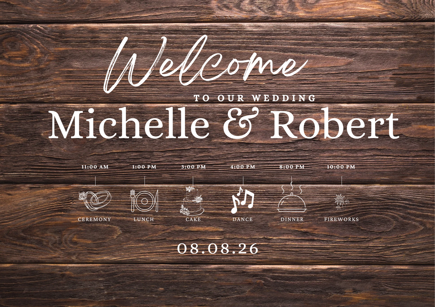 Order of the Day Wedding Sign