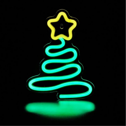 Christmas Tree with Star LED Neon Sign